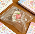 Jelly Cube Strawberry Squishy Keychain